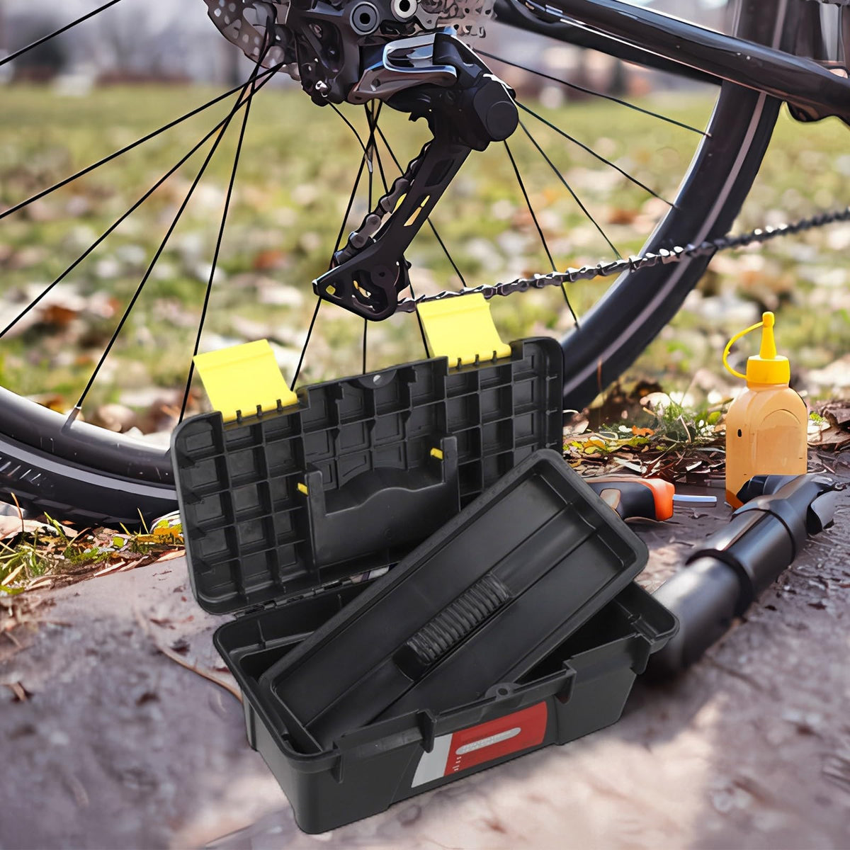 10 Inch Portable Plastic Toolbox with Two Layer Storage Q617349