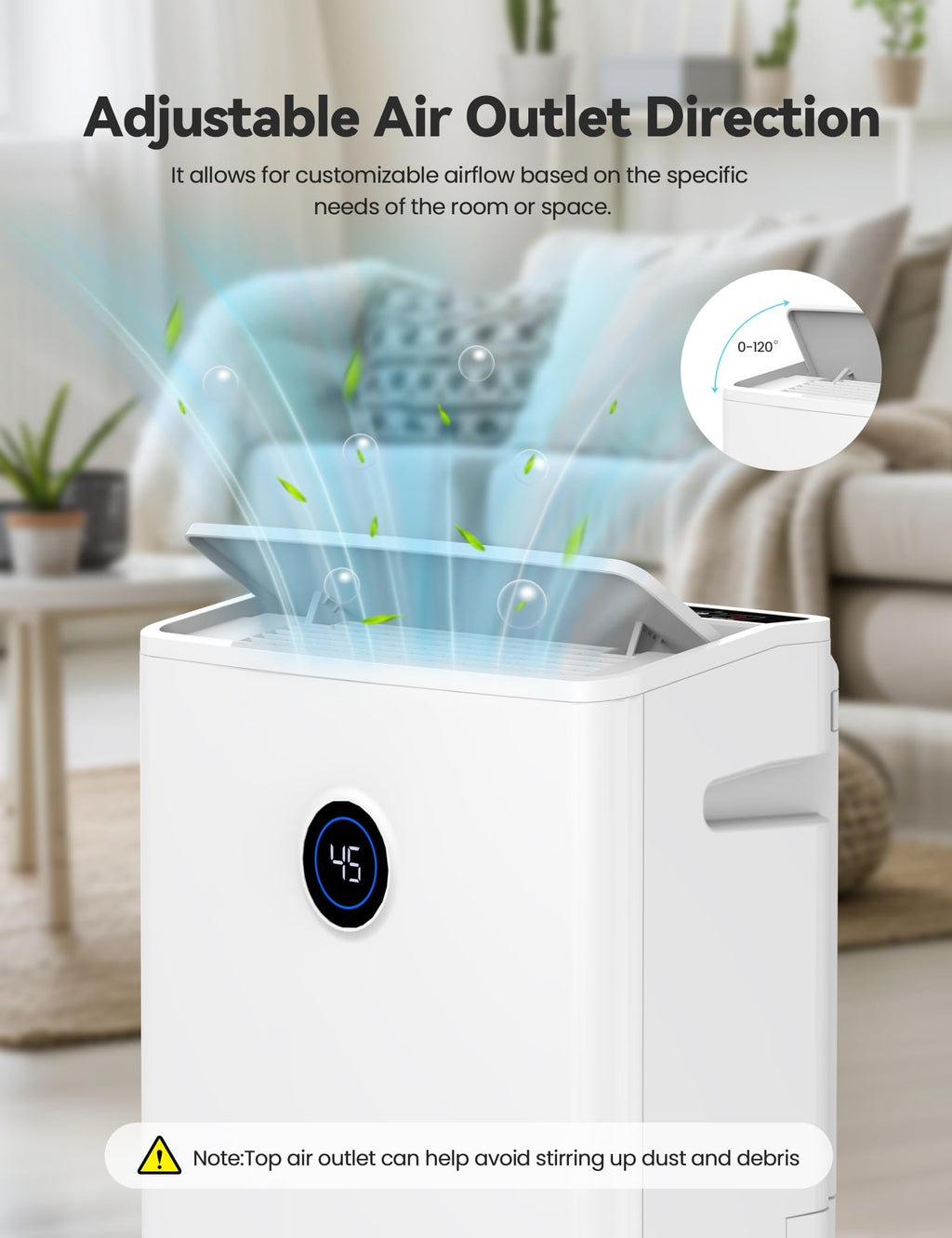 4500 Sq. Ft 50-70 Pints Dehumidifier with Drain Hose and 5L Water Tank P26906
