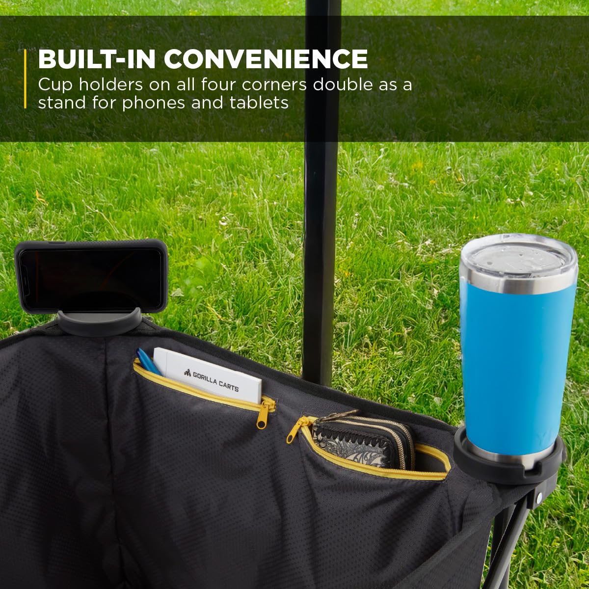 Collapsible Folding Outdoor Utility Wagon, 7 Cu Ft, Black I498661