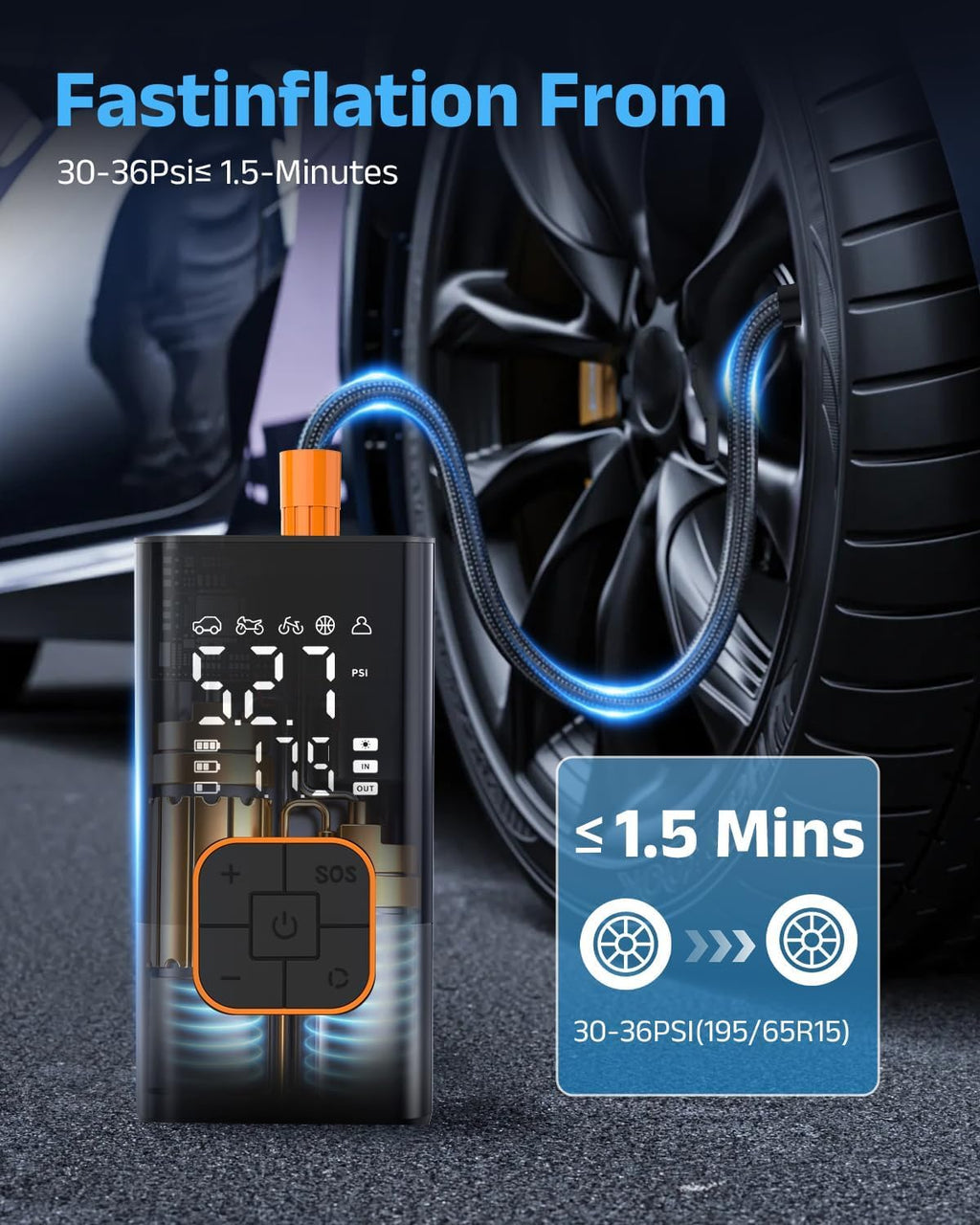 Portable Cordless Tire Inflator Air Compressor N70200