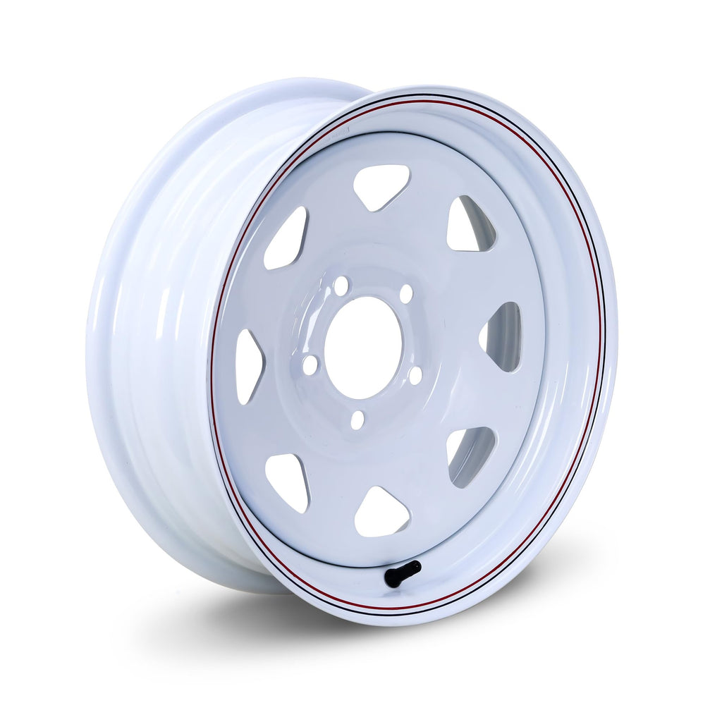 15X5 Trailer Wheel 5 Lug on 4.5" Bolt Pattern White Spoke Rim K2125