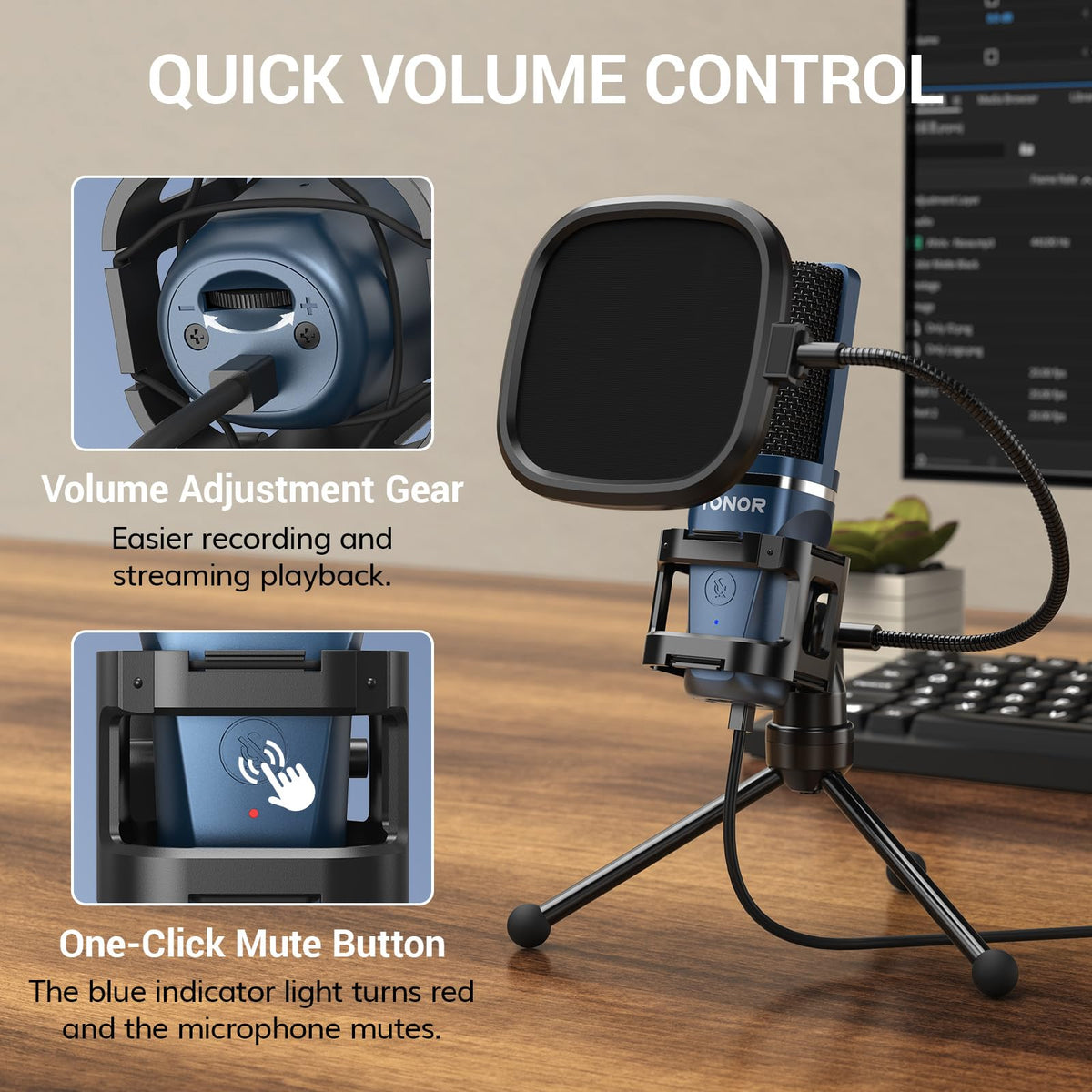 USB Cardioid Condenser Podcast Microphone I88831