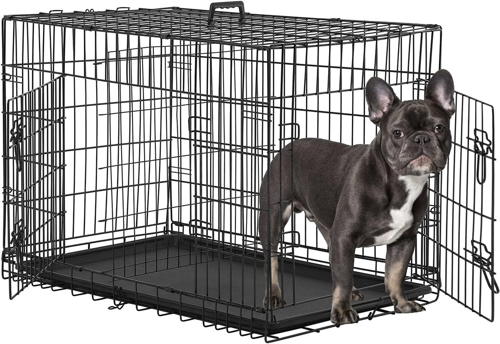48 Inch Folding Metal Double Door Dog Crate with Divider Panel H325