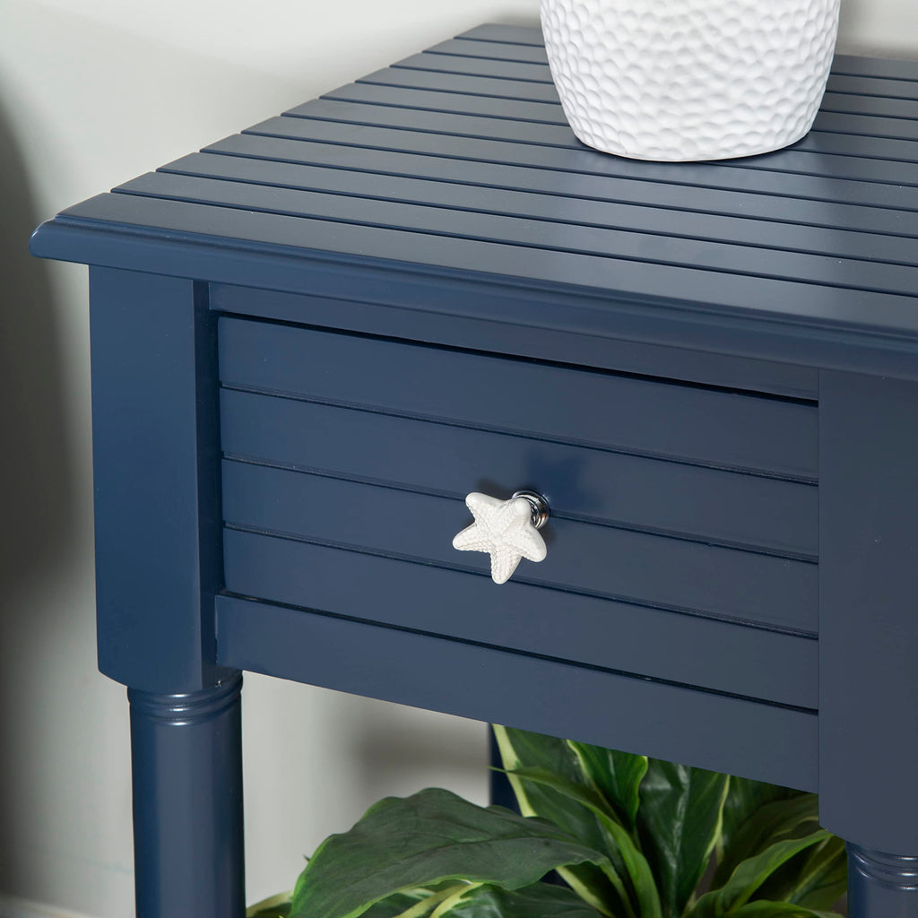 Navy Small Accent Table with Storage K4326