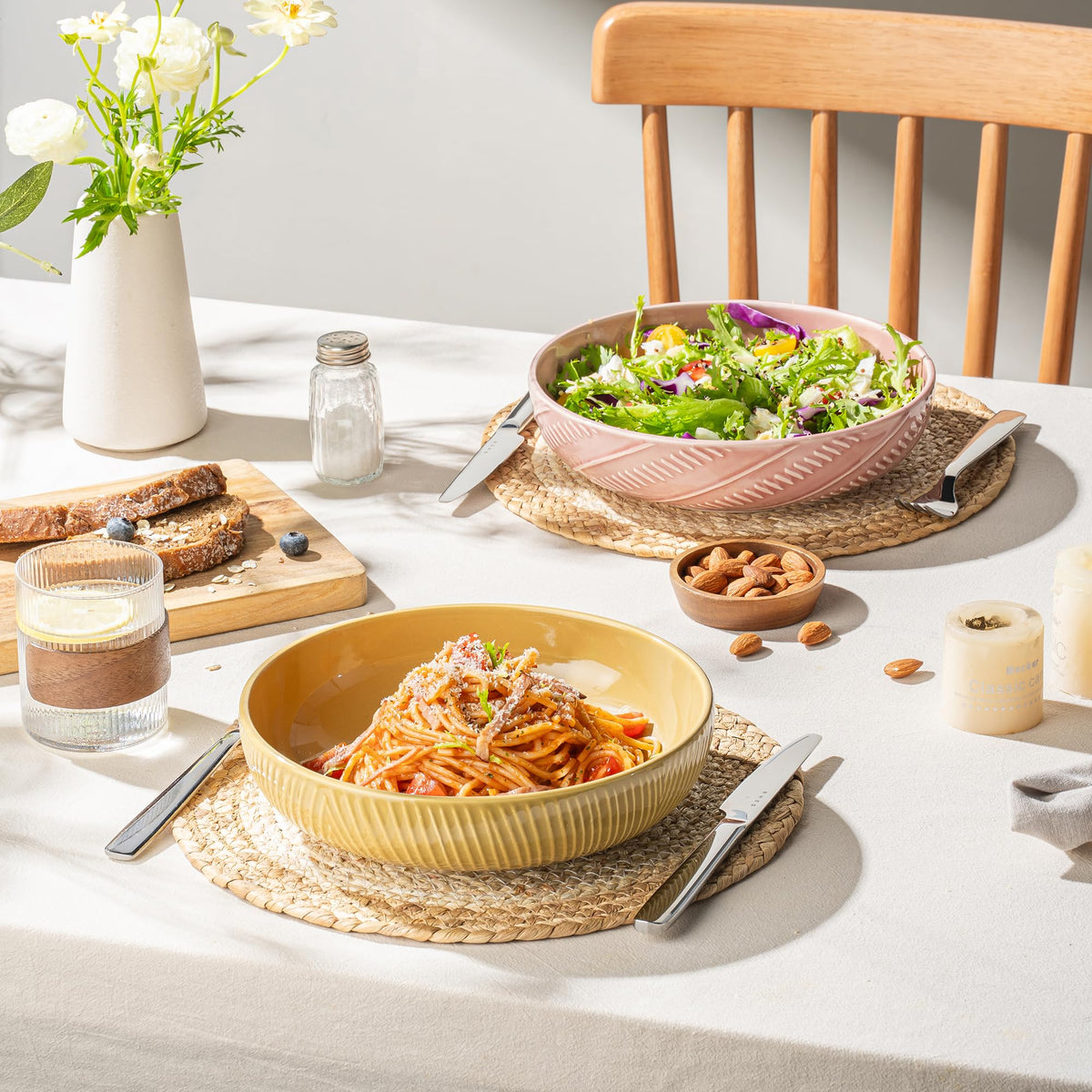 8.5Inch 36OZ Ceramic Pasta Bowls Set of 4 X13513