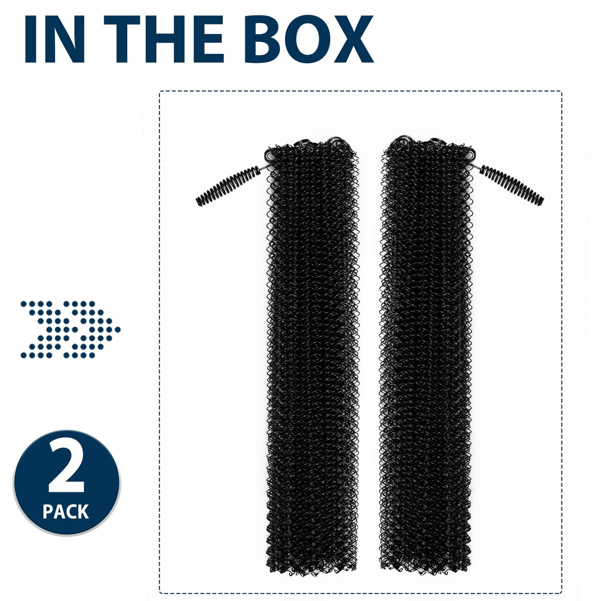 Fireplace Mesh Screen Curtain, 24" x 24" Panels, Black E9639