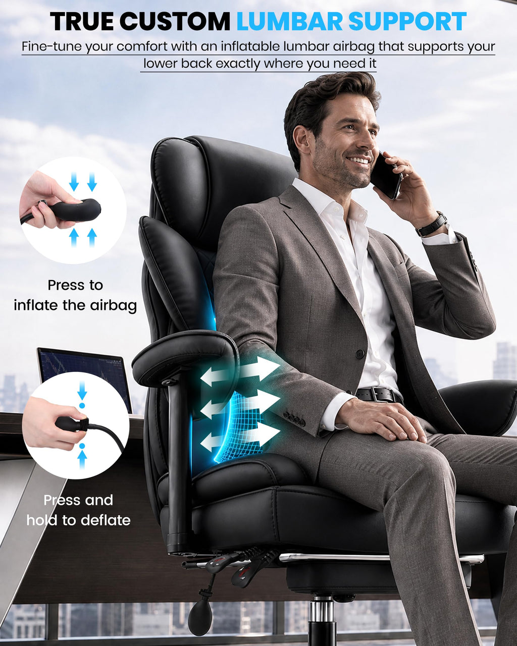 Office Chair with Adjustable Lumbar Support Q985656