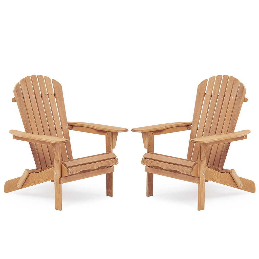 Adirondack Chair Set of 2 Wooden Folding Outdoor Chair F8063