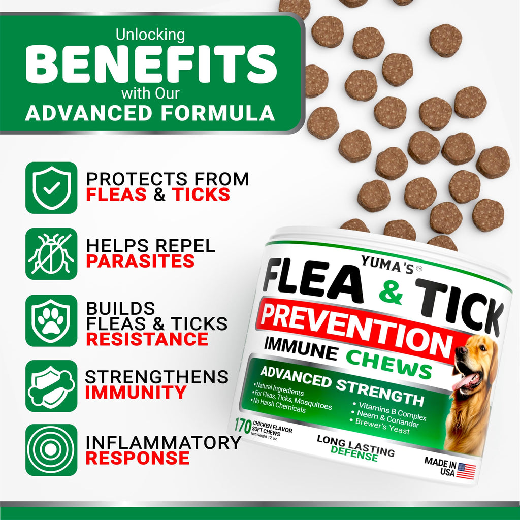 Natural Oral Flea and Tick Prevention for Dogs, 170 Chews P781195