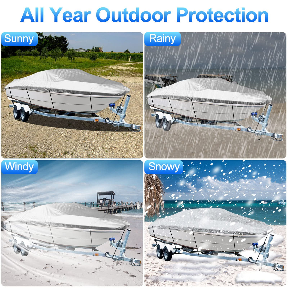 14-16 Ft Trailerable Waterproof Boat Cover Y717