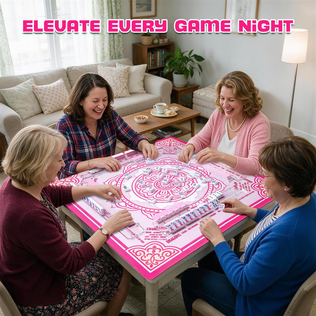 Clear Acrylic Mahjong Racks with Pushers, Set of 4 E63976
