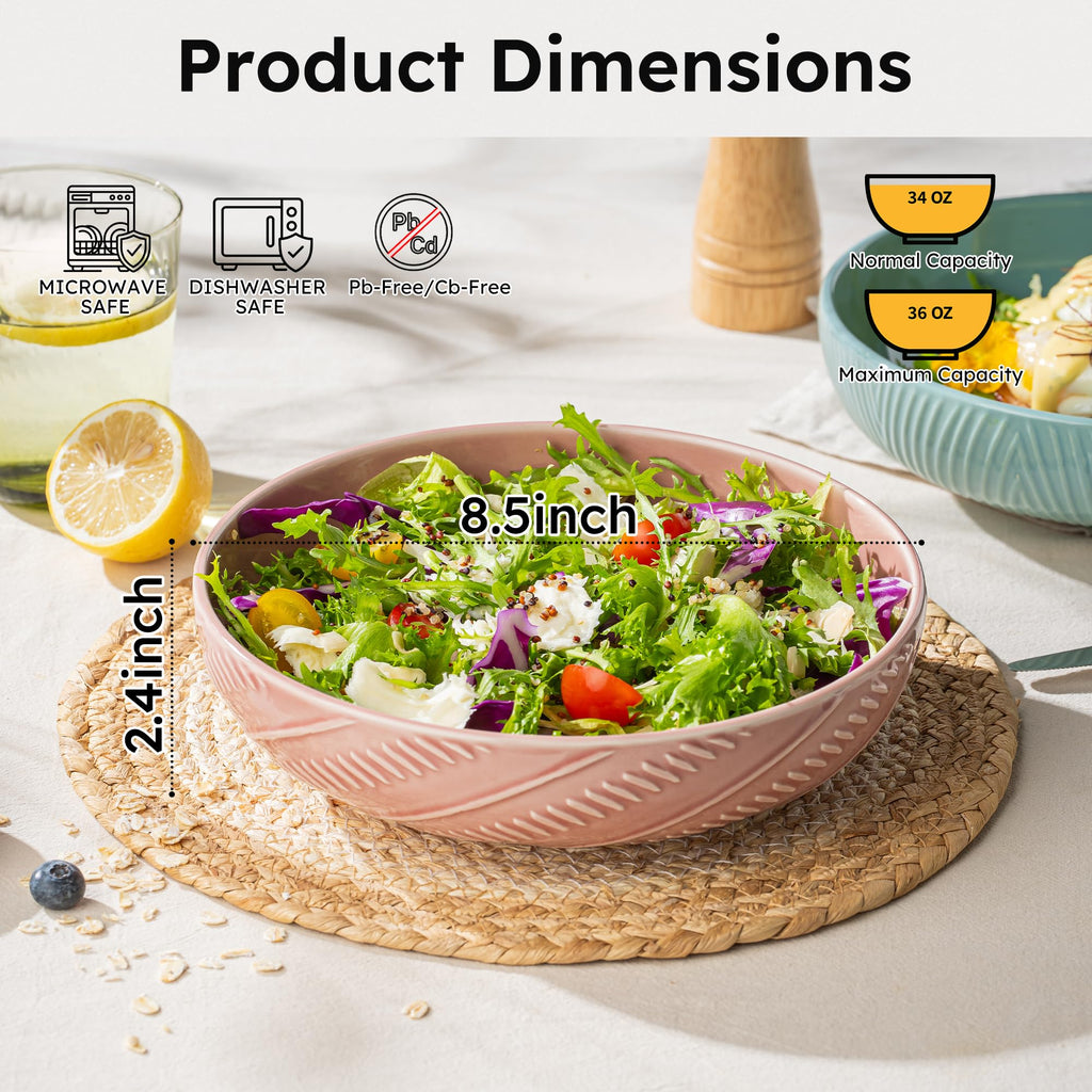8.5Inch 36OZ Ceramic Pasta Bowls Set of 4 X13513