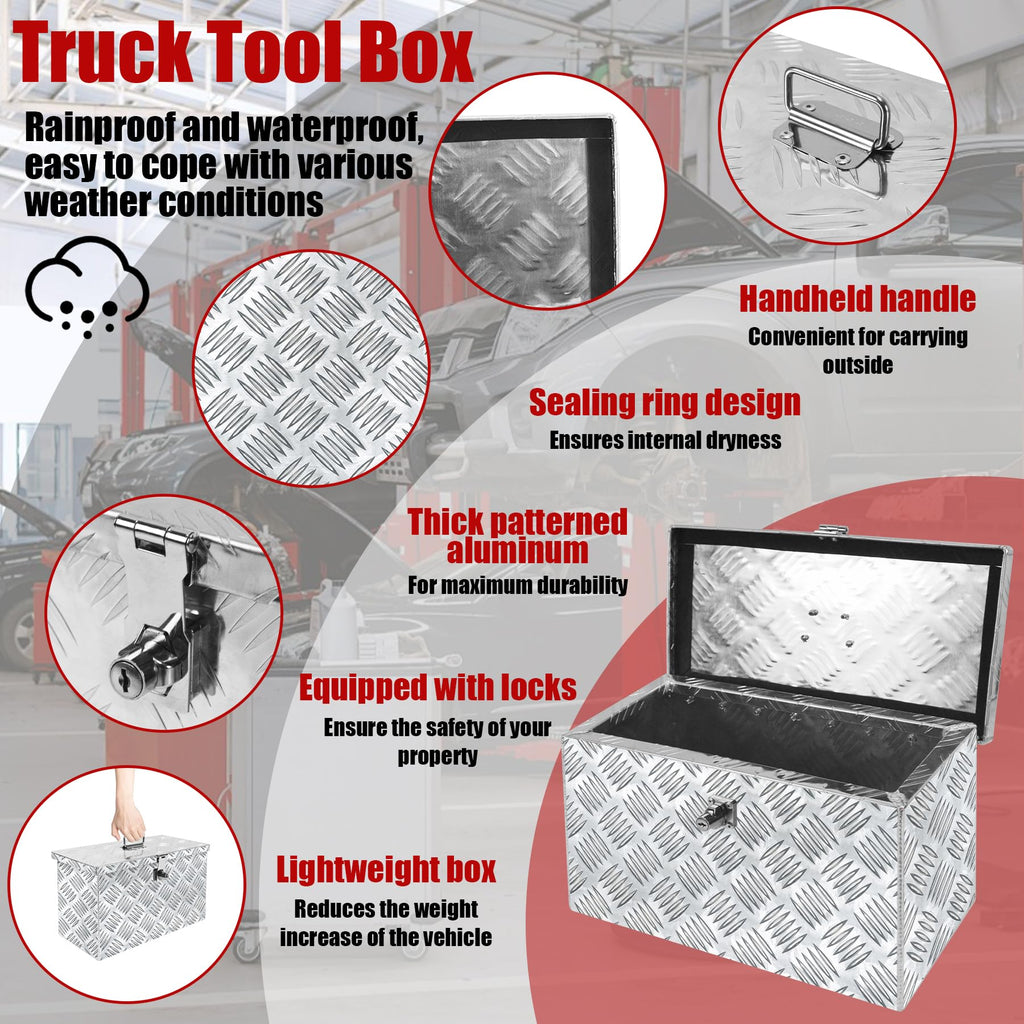 16 Inch Aluminum Waterproof Truck Tool Box with Lock and Keys M131