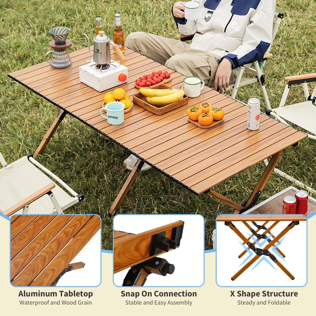 4Ft Aluminum Folding Camping Table X257677