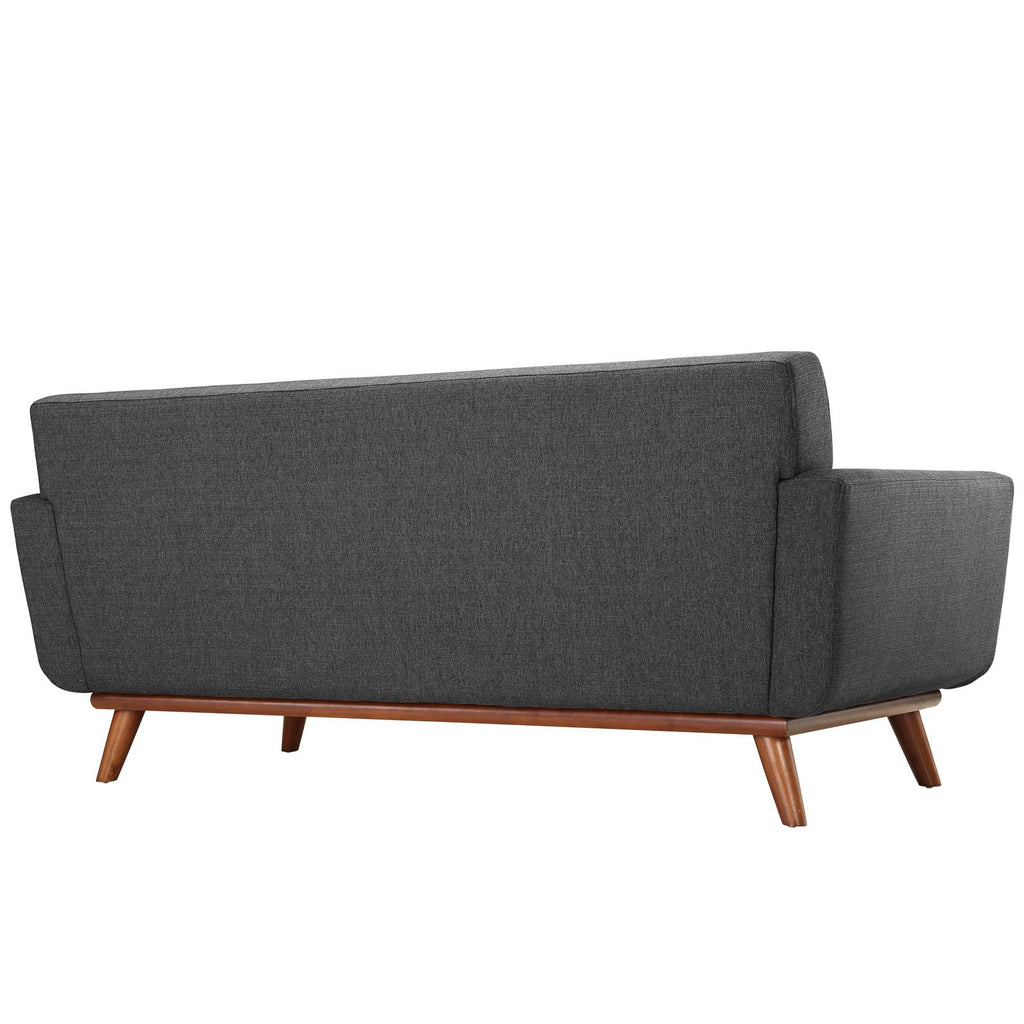 Gray Upholstered Fabric Loveseat V49167