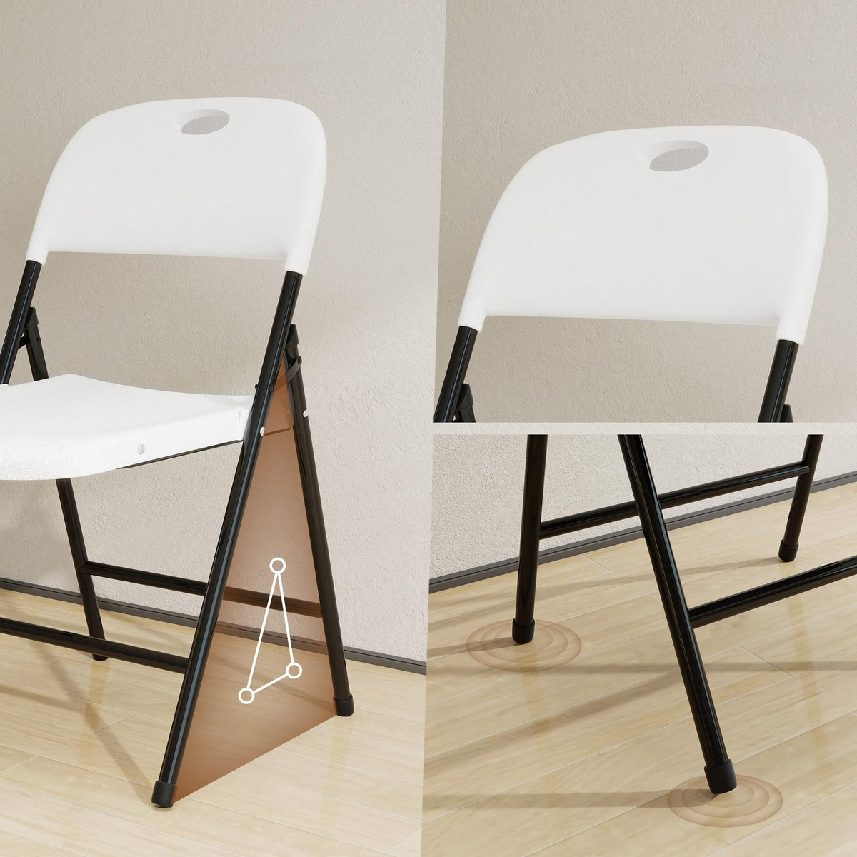 White 6 Pack Plastic Folding Chairs M902