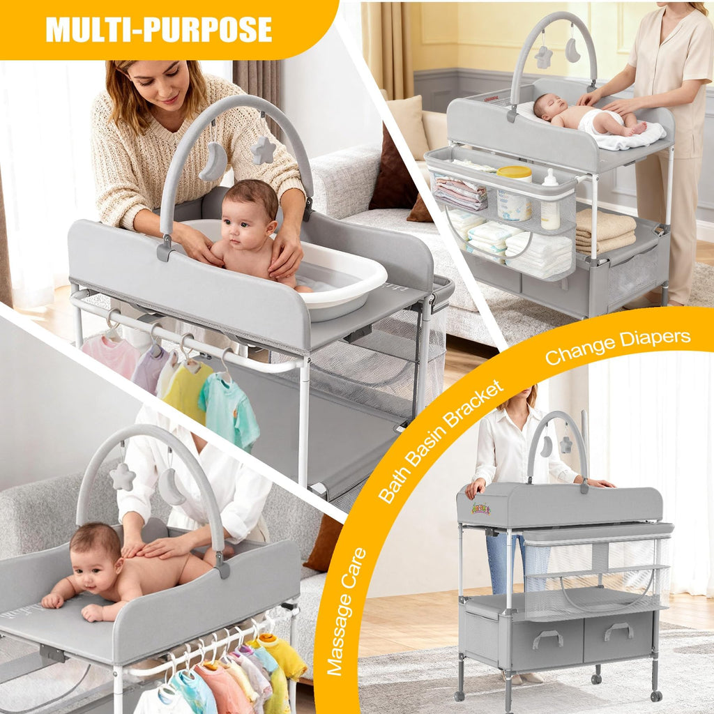 Portable Diaper Changing Station with Drawers D6515