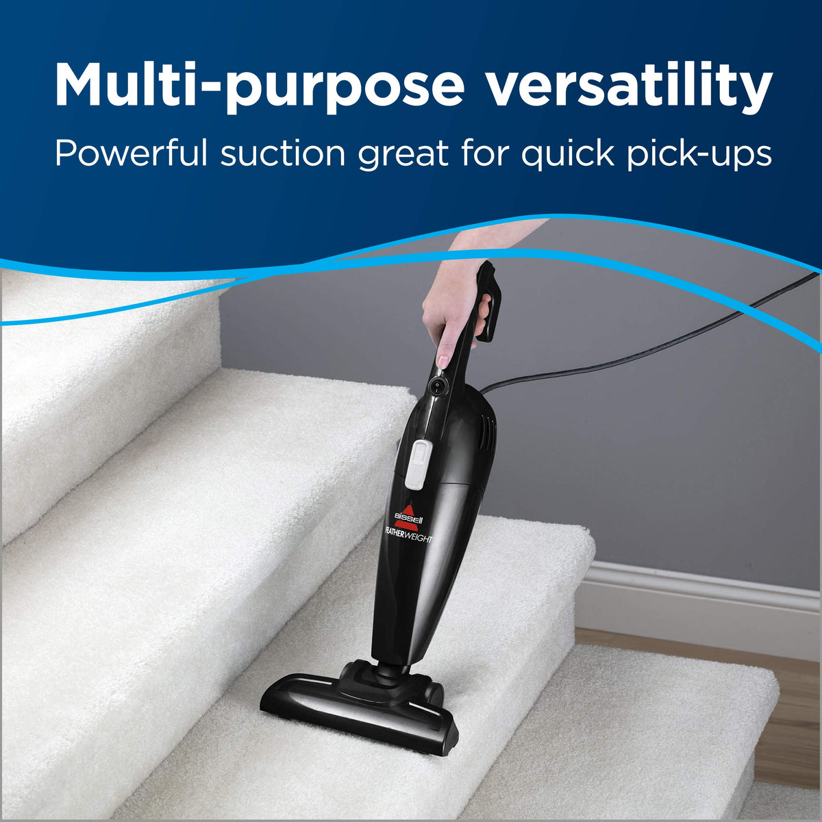 Bagged Lightweight Upright Vacuum Cleaner & Bagless Stick Vacuum with Crevice Tool Y417