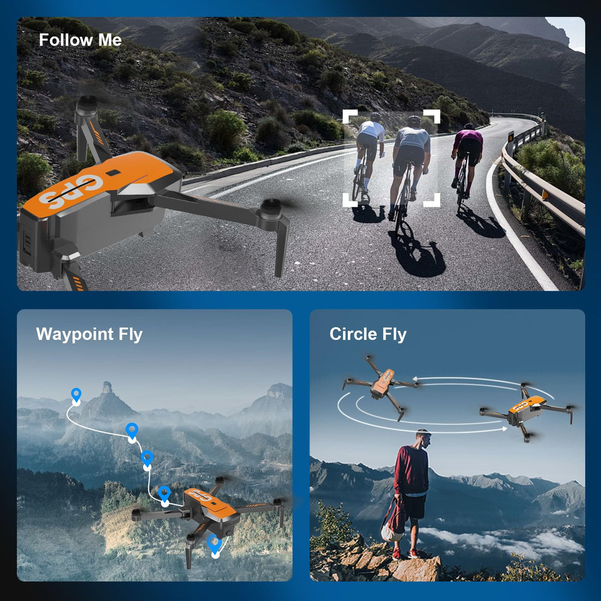 4K Camera Drone with GPS Auto Return Foldable 249g M748