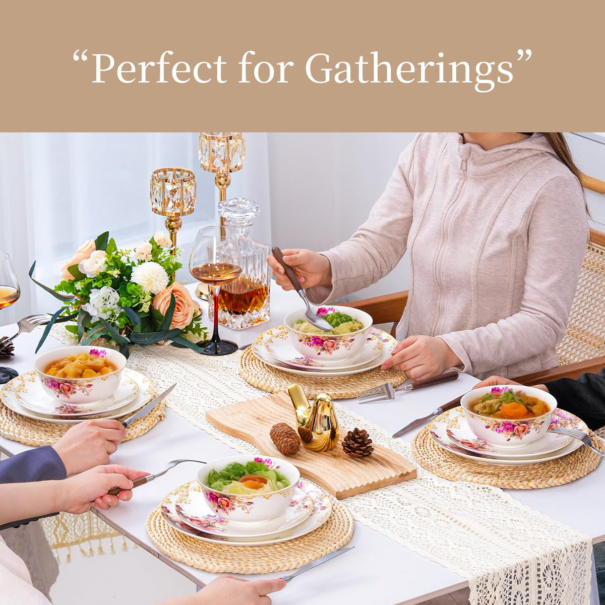 White 12 Piece Porcelain Dinnerware Set Y505765
