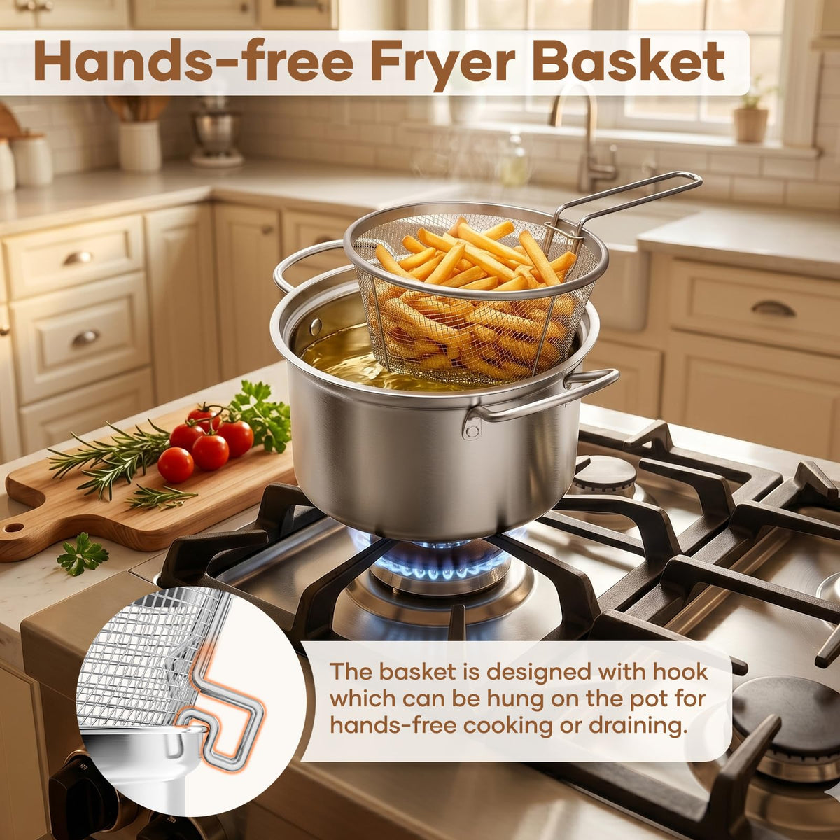 Deep Fryer Pot with Basket 6.3QT X632