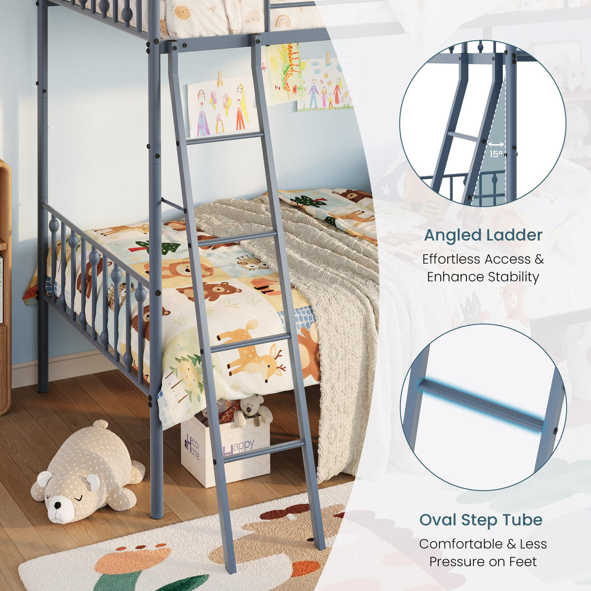 Twin Over Twin Convertible Bunk Bed Y51303