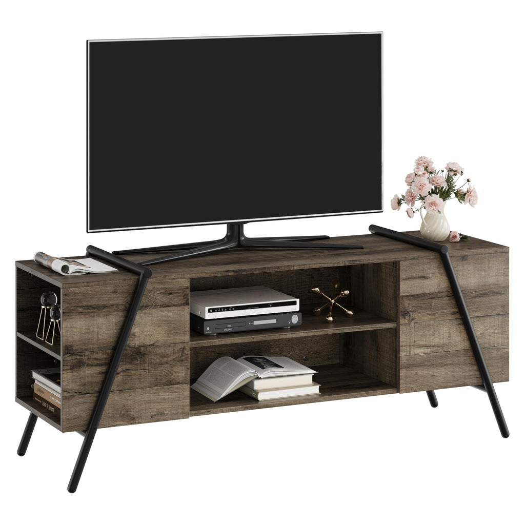 55.12" Weathered Oak Wooden TV Stand O65536