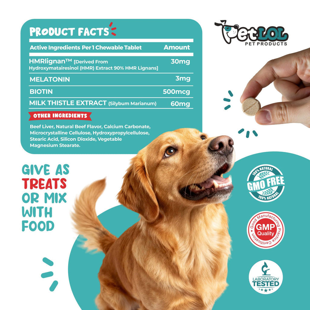 Melatonin, Biotin & Milk Thistle Complex for Dogs O33966