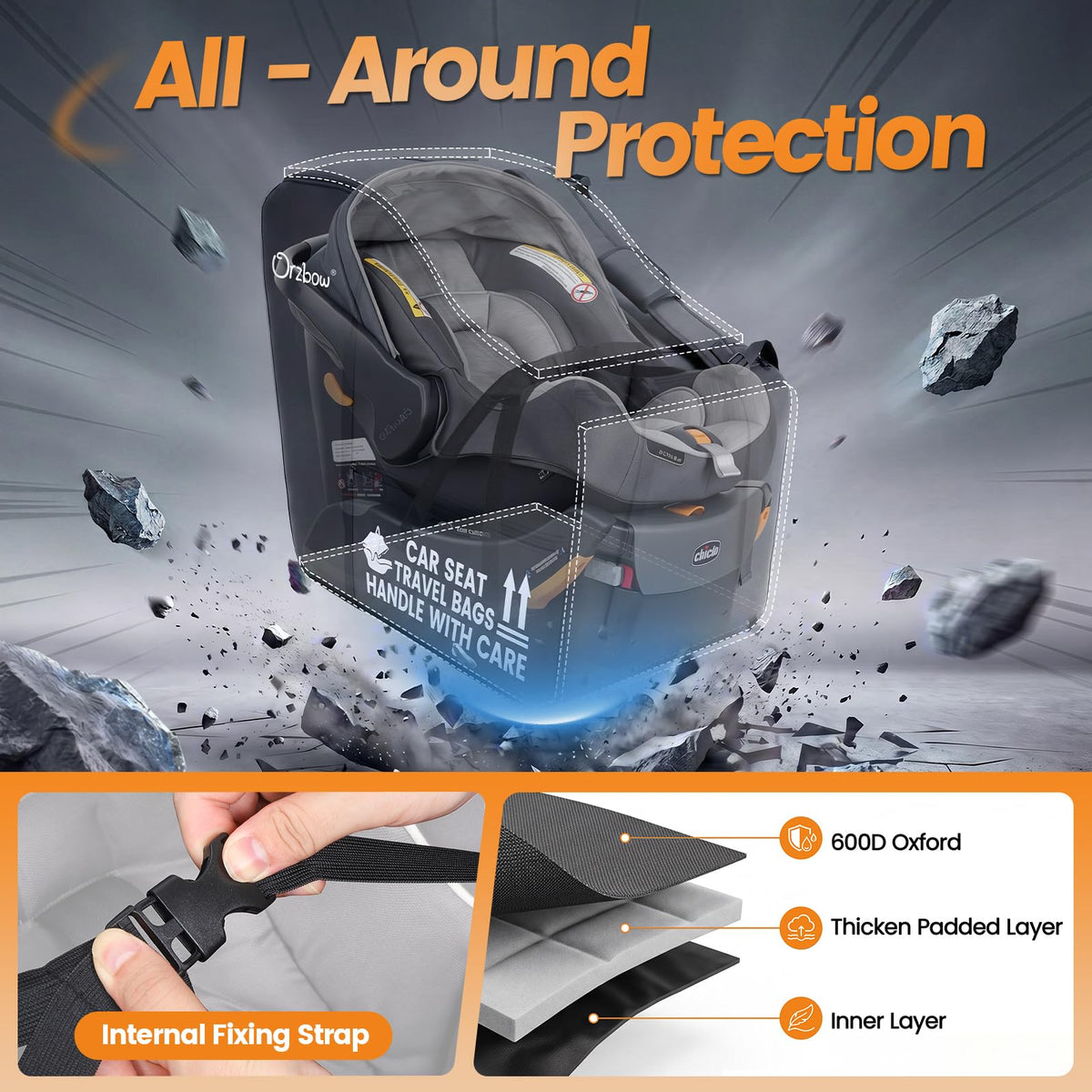 Infant Car Seat Travel Backpack Bag N322