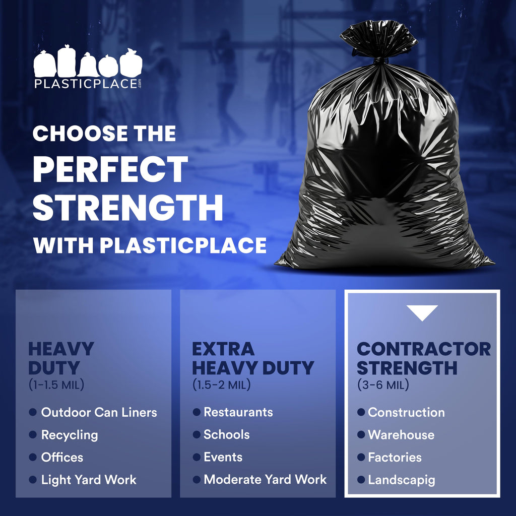Black Heavy Duty 40-45 Gallon Trash Bags 3.0 Mil 50 Count H354757