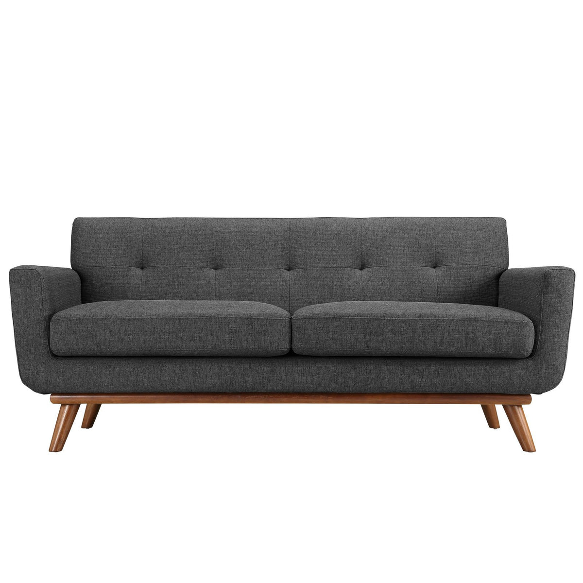 Gray Upholstered Fabric Loveseat V49167