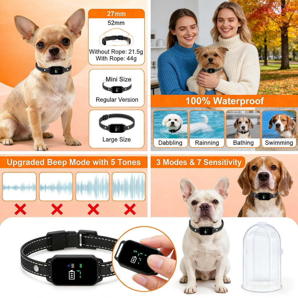 2 Pack Small Anti Barking Training Collar F3535