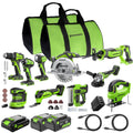24V Brushless 10PC Tool with Batteries and USB-C Charger H883