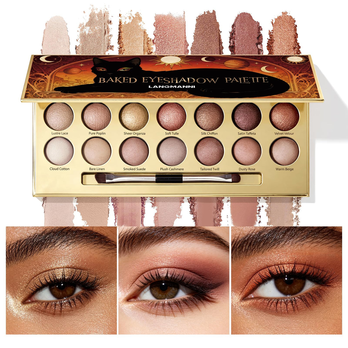 Baked Eyeshadow Palette, Matte & Shimmer N234397