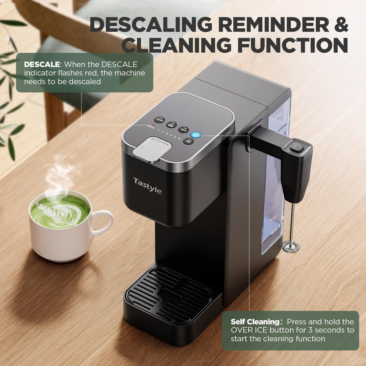 Single Serve Coffee Maker with Milk Frother K9328