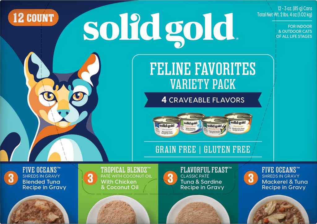 Solid Gold Dry Cat Food Chicken 6lb Wet Cat Food Variety Pack 12 Pack B415632