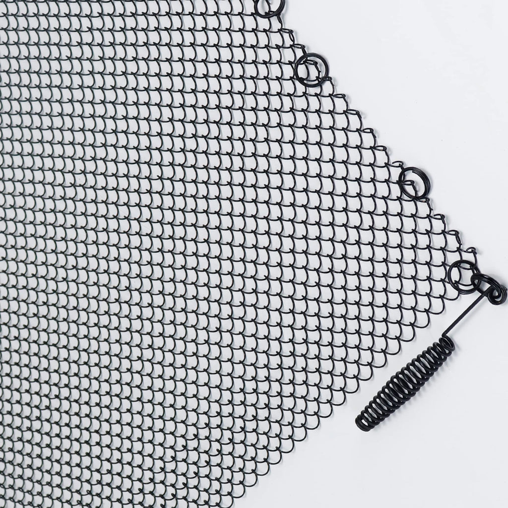 Fireplace Mesh Screen Curtain, 24" x 24" Panels, Black E9639