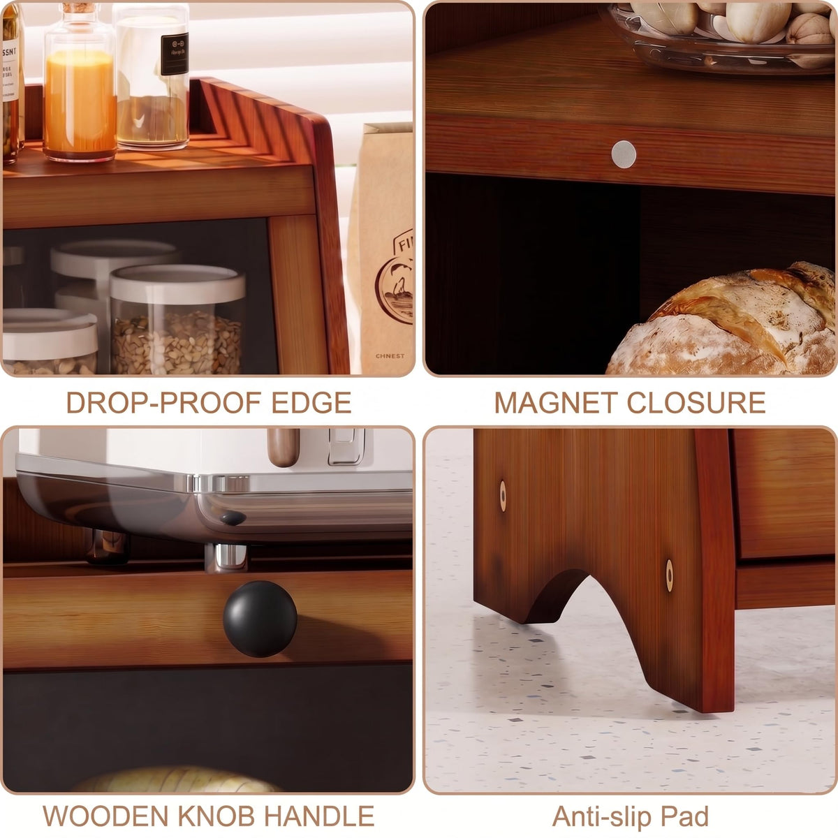 Brown Bamboo Bread Box R6192
