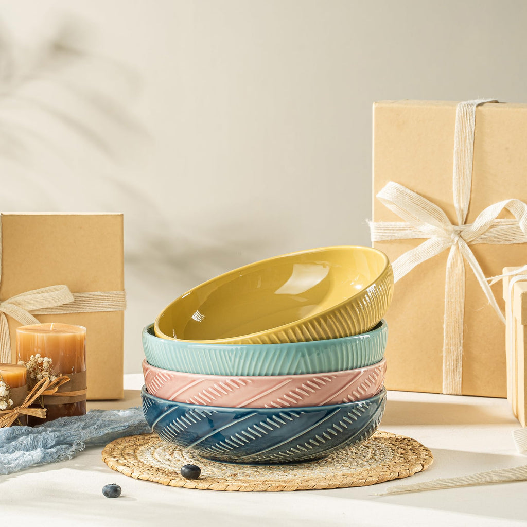 8.5Inch 36OZ Ceramic Pasta Bowls Set of 4 X13513