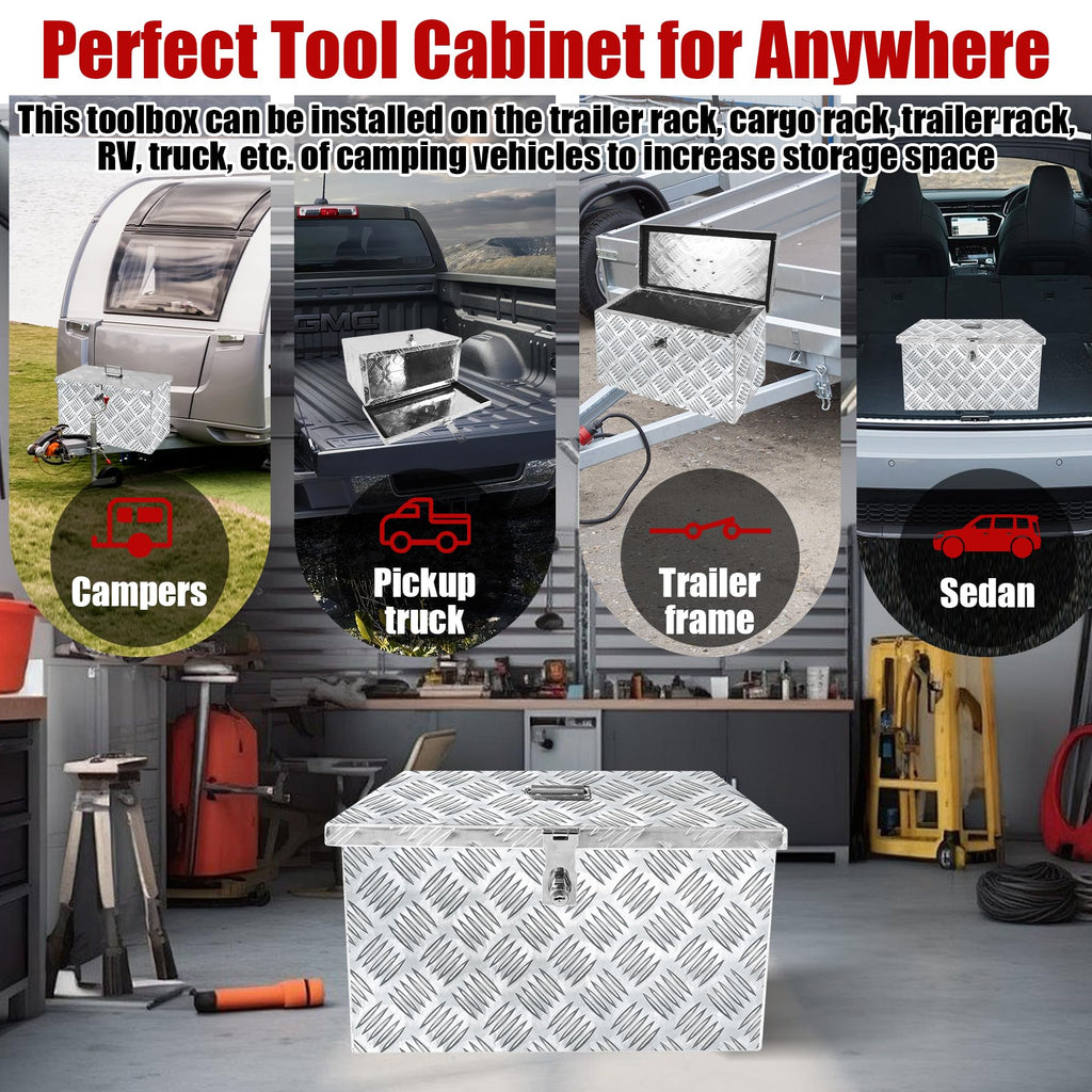 16 Inch Aluminum Waterproof Truck Tool Box with Lock and Keys M131