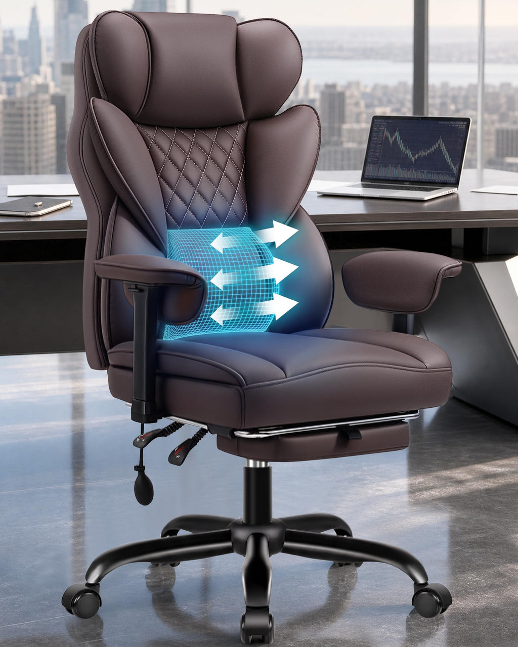 Office Chair with Adjustable Lumbar Support Q985656