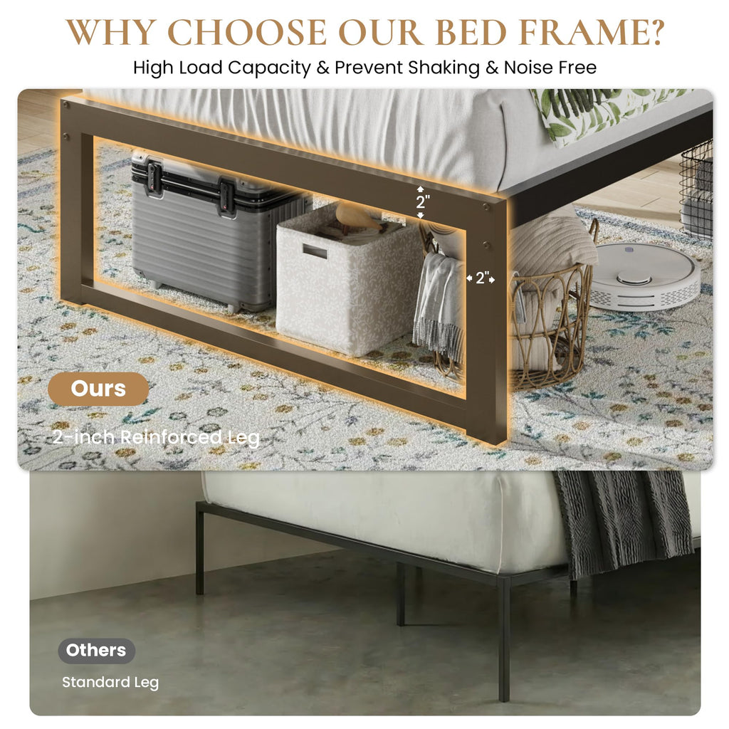 14 Inch Heavy Duty Twin Metal Bed Frame Q879694