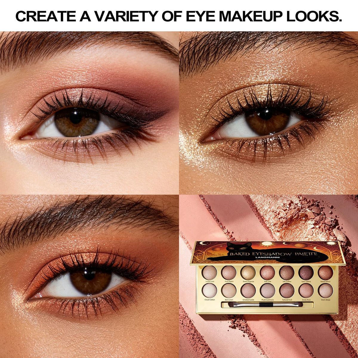 Baked Eyeshadow Palette, Matte & Shimmer N234397