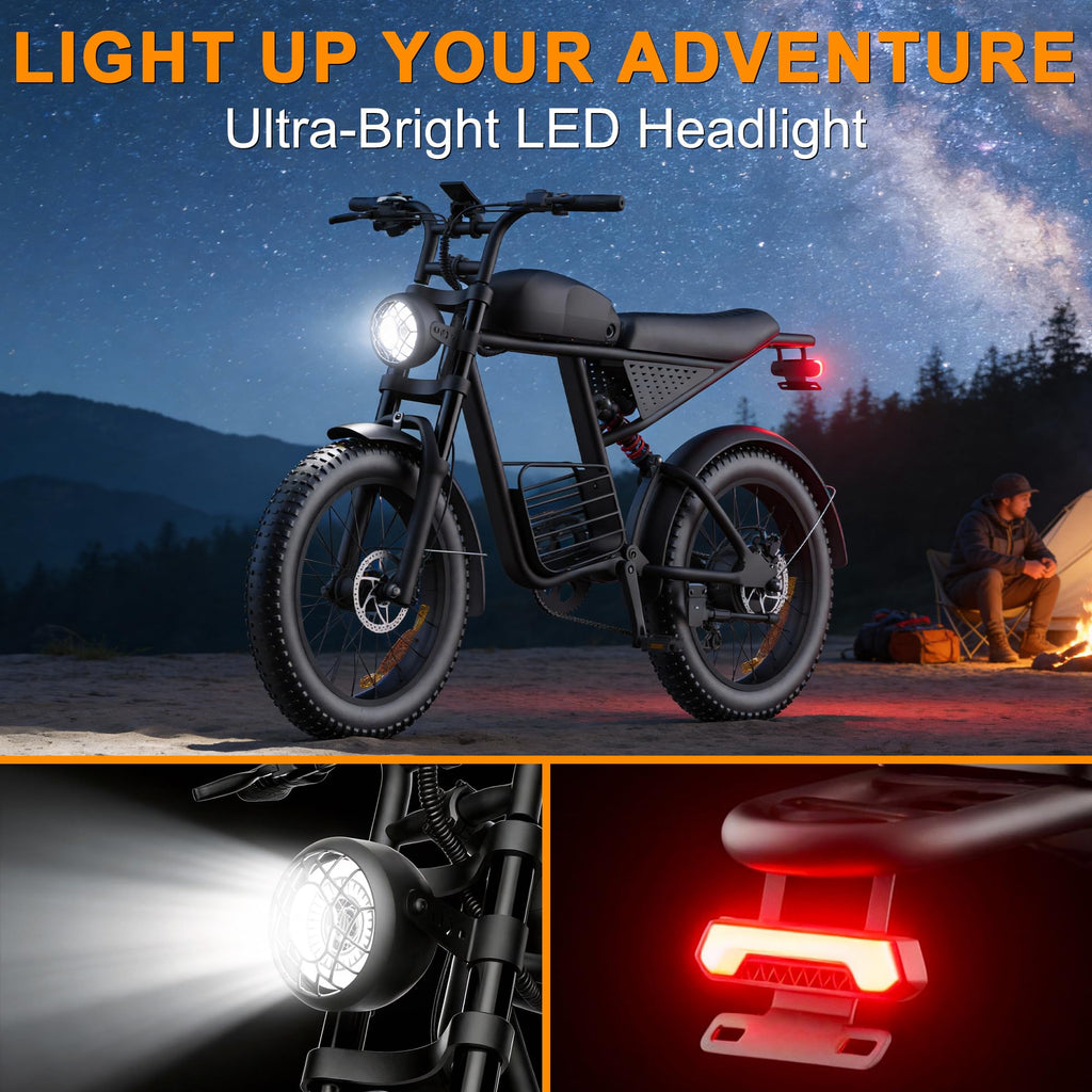 1000W Peak Motor 20" Fat Tire Electric Bike B129