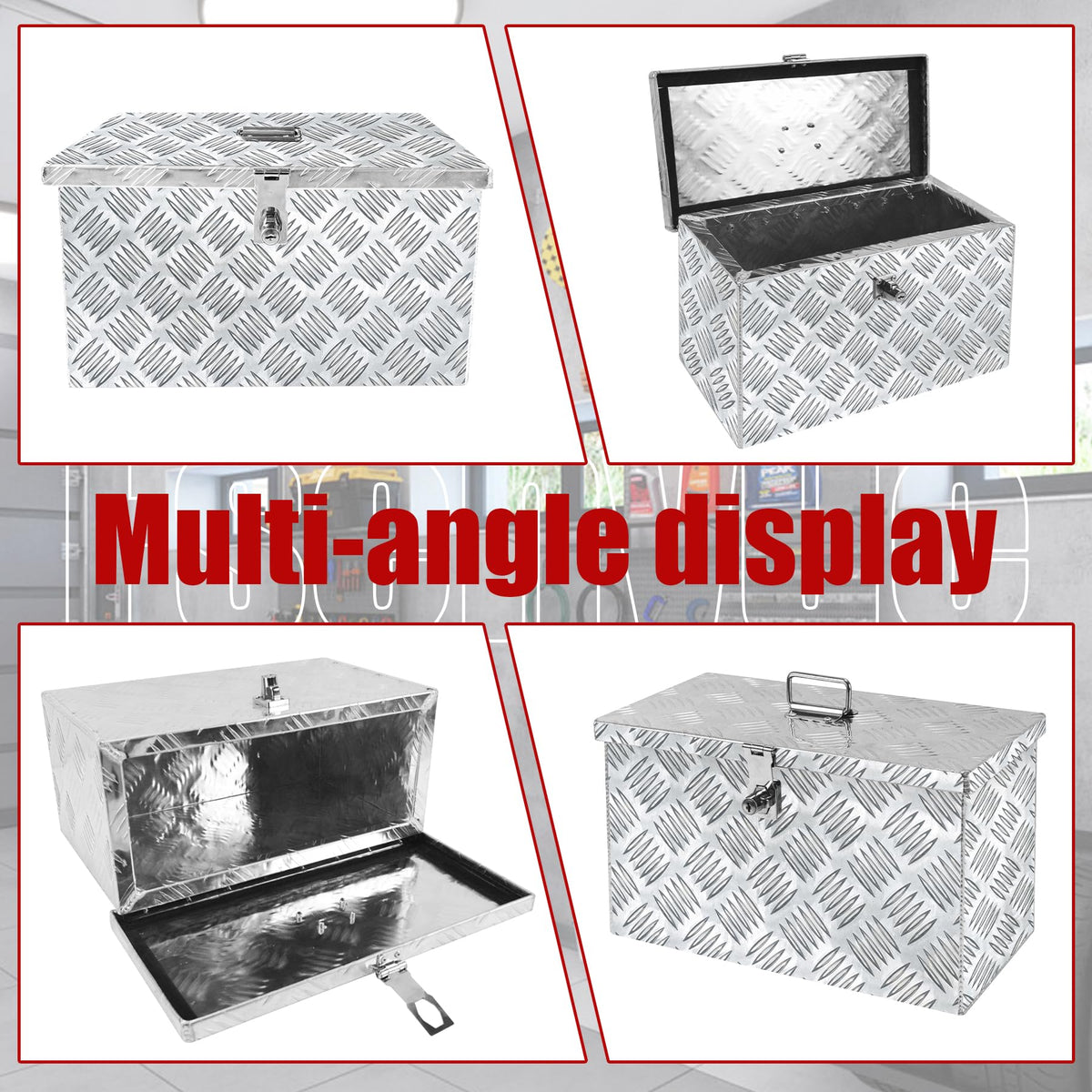 16 Inch Aluminum Waterproof Truck Tool Box with Lock and Keys M131