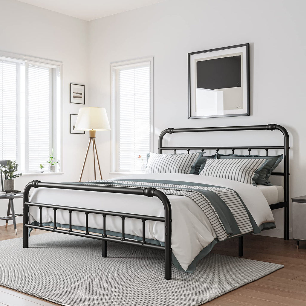 Full Size Metal Bed Frame with Iron Headboard O27015