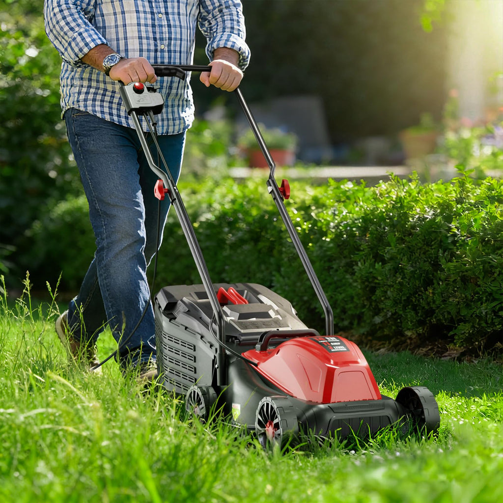 14" Corded Lawn Mower, 3-Height, 2-in-1 Mulch & Bag L510