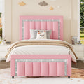 Twin Bed Frames with Upholstered Headboard, Pink S508962