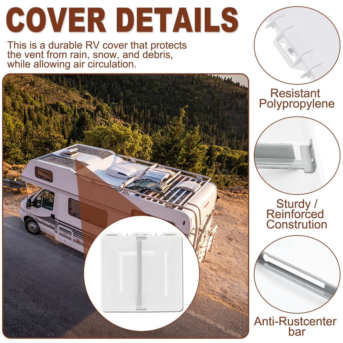 13" x 13" RV Vent Cover/Lid Metal Base T457015