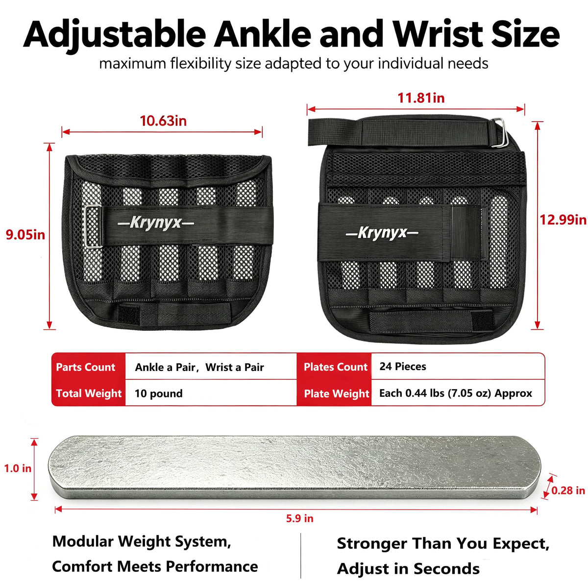 Adjustable Wrist Ankle Weights 10/20/30 lb N92917